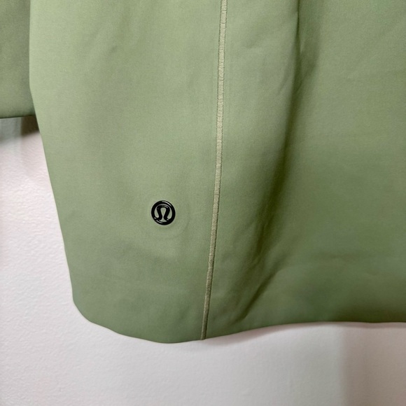 Lululemon Glyde Along Softshell Jacket Fleece Lined Green Twill Size 12 NWT - Picture 12 of 16
